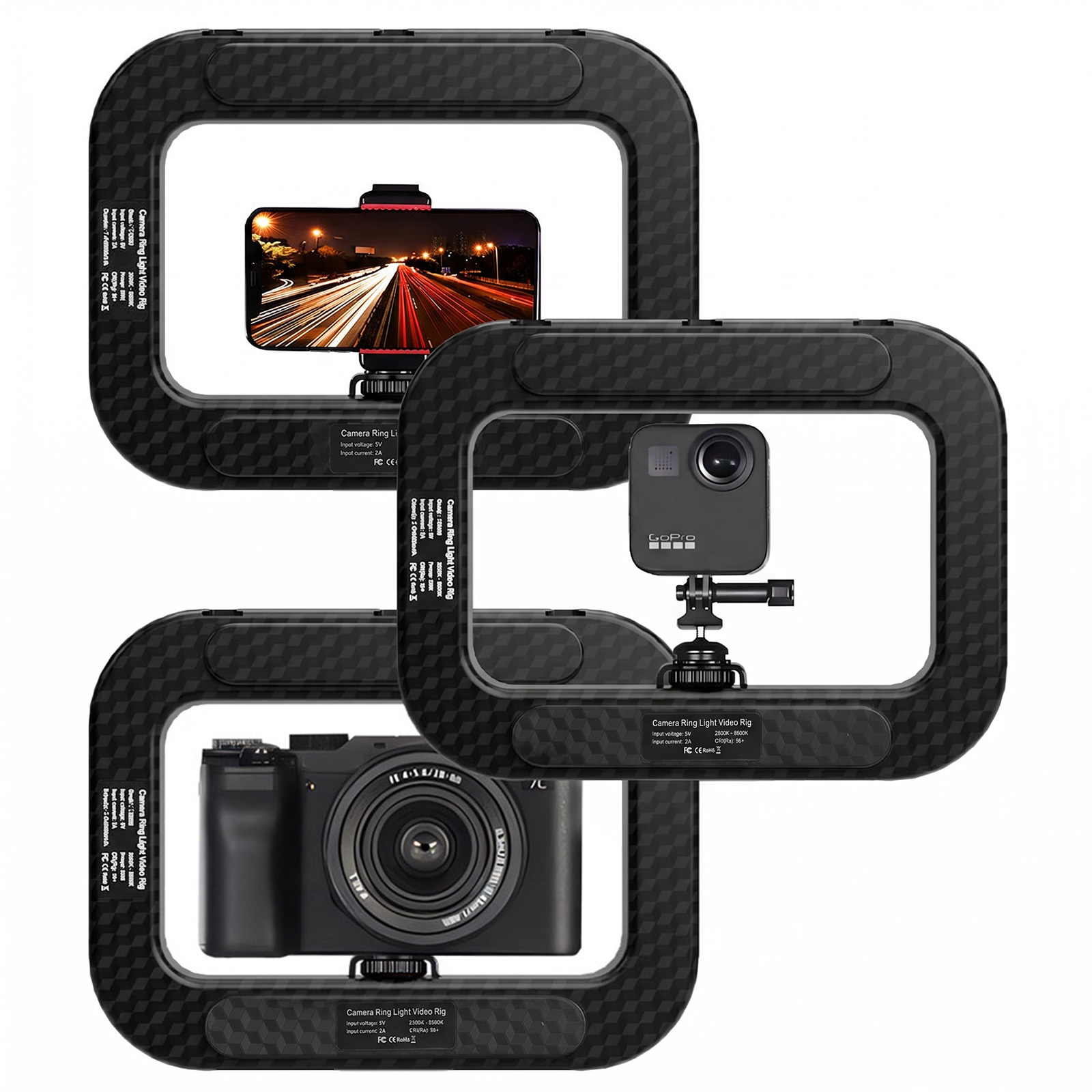 Photography Lighting Handheld - ไฟเติมแสงแบบพกพาทรงสี่เหลี่ยม ไฟเซลฟี่อเนกประสงค์แบบถือมือ ปรับแสงสองสีได้ สำหรับถ่ายภาพและวิดีโอบล็อก